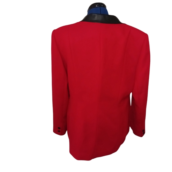Milano Red blazer with tunic Size 16 Button Red Festive Cleavage Cover - Picture 2 of 12